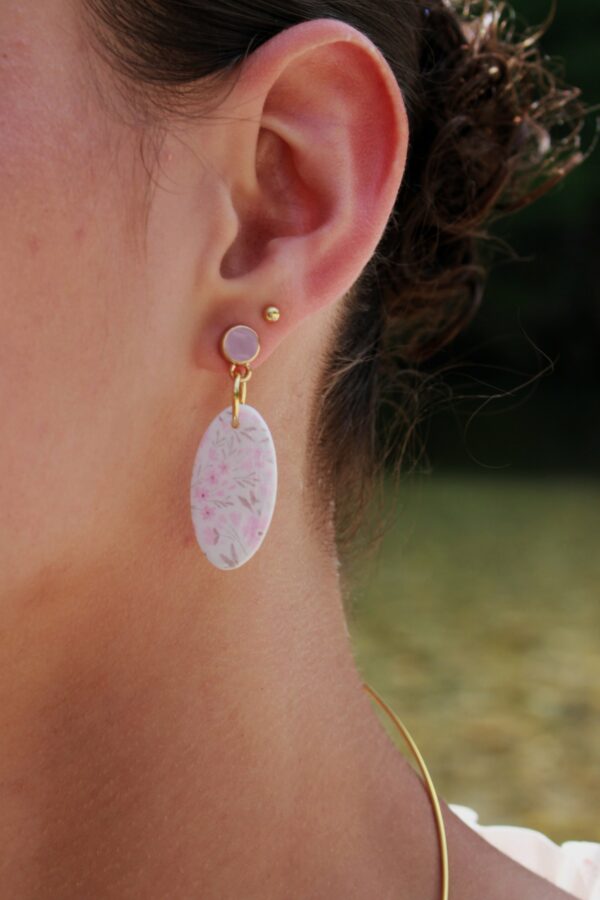 image de boucles oreilles bijou preciosa alba collection Ava bijoux en pâte argile polymère en France