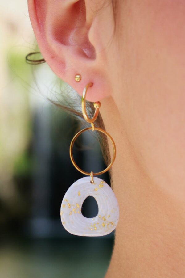 image de boucles oreilles bijou preciosa alba collection Ava bijoux en pâte argile polymère en France
