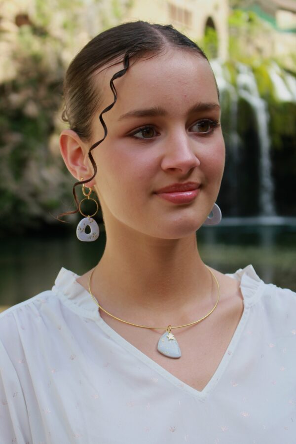 image de boucles oreilles bijou preciosa alba collection Ava bijoux en pâte argile polymère en France