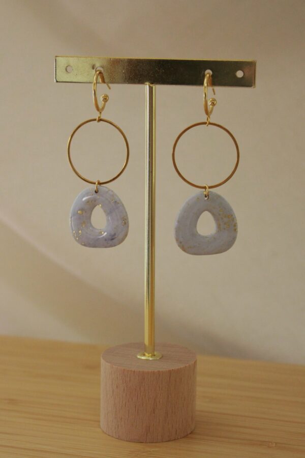 image de photo de boucles d'oreilles pâte argile polymère preciosa alba
