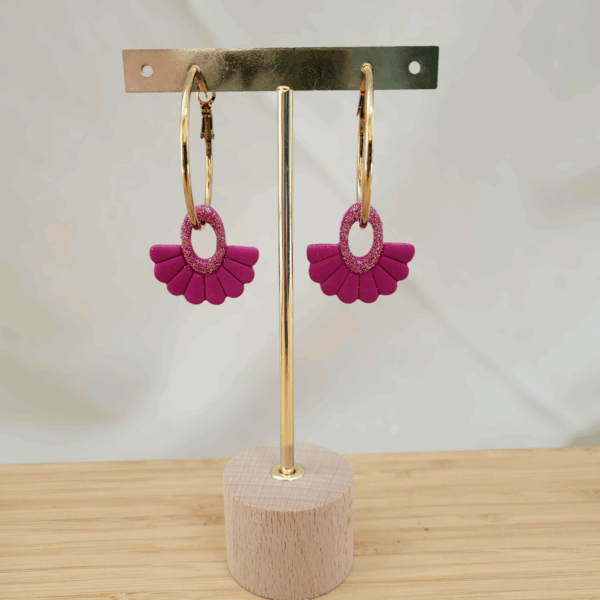 image de bijoux de Atelier Preciosa Alba Boucles d oreilles creole en pâte polymère en France