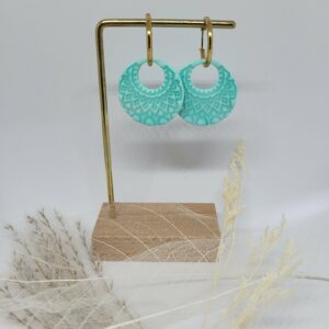 Boucles d'oreilles créoles Cyan