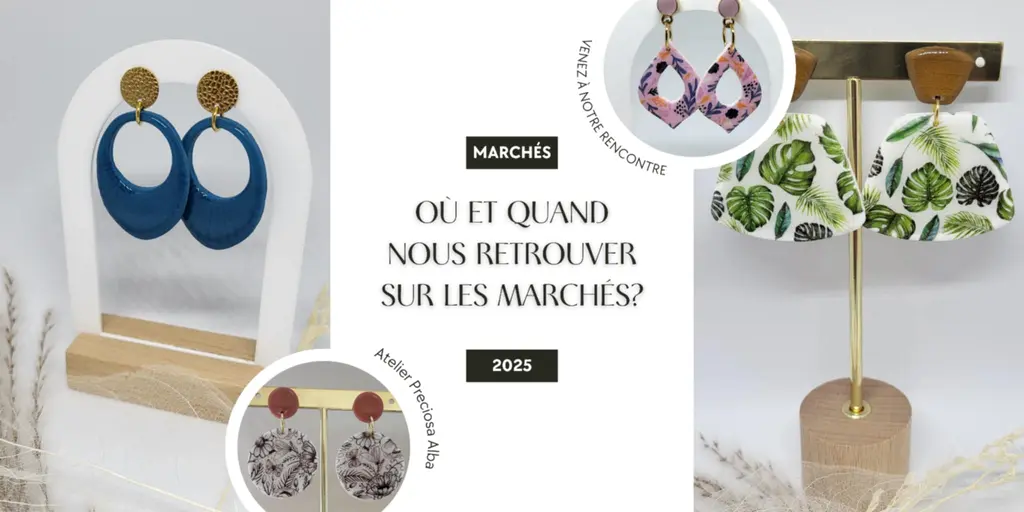 image agenda dates des marchés artisanaux bijoux pâte polymère