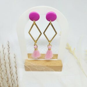 Boucles d'oreilles Géo rose