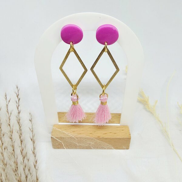 Boucles d'oreilles Géo rose