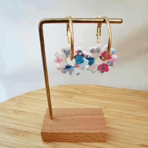 Boucles d'oreilles créoles Sakura