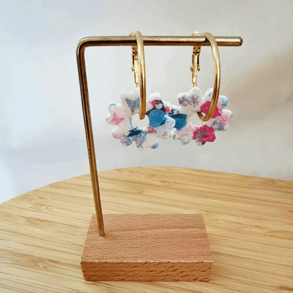 Boucles d'oreilles créoles Sakura