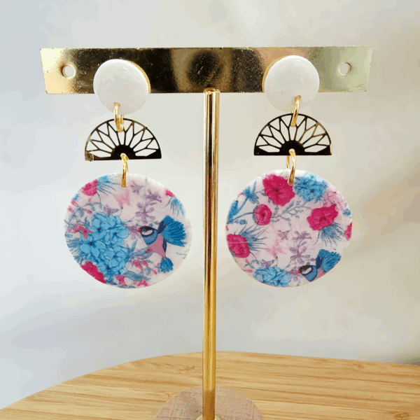 Boucles d'oreilles rondes Sakura