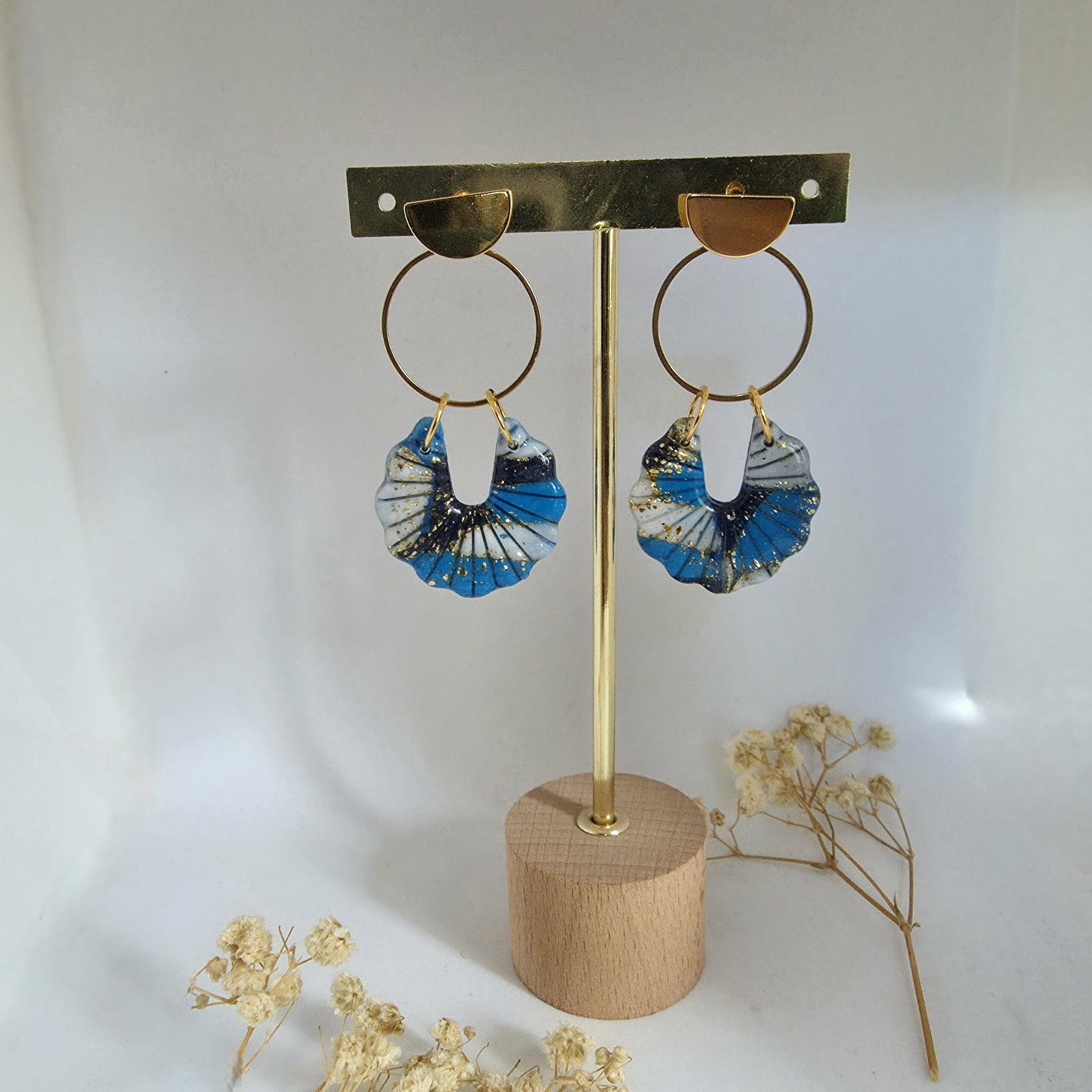 Boucles d'oreilles Topaze bleues