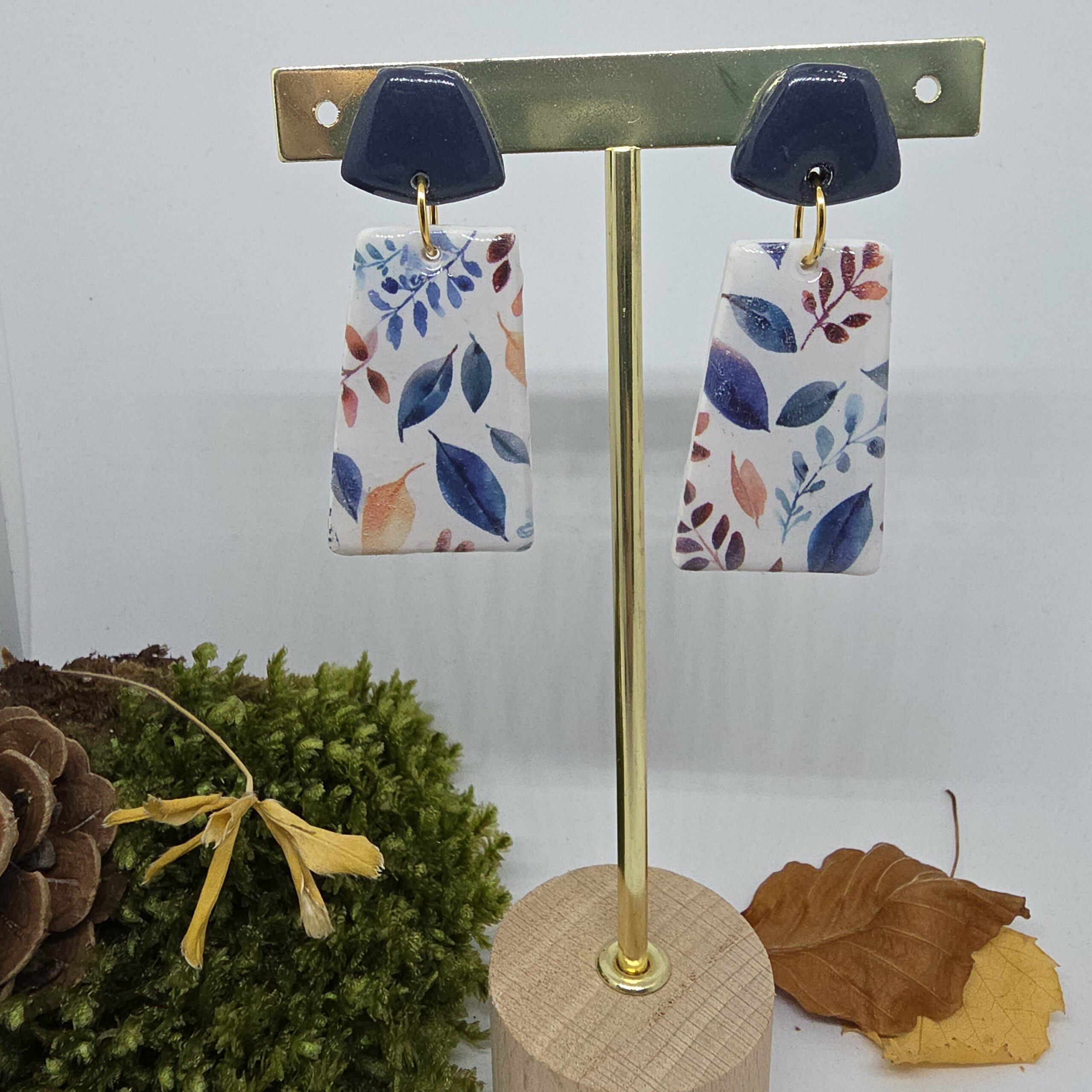 Boucles d'oreilles Coline rectangulaires