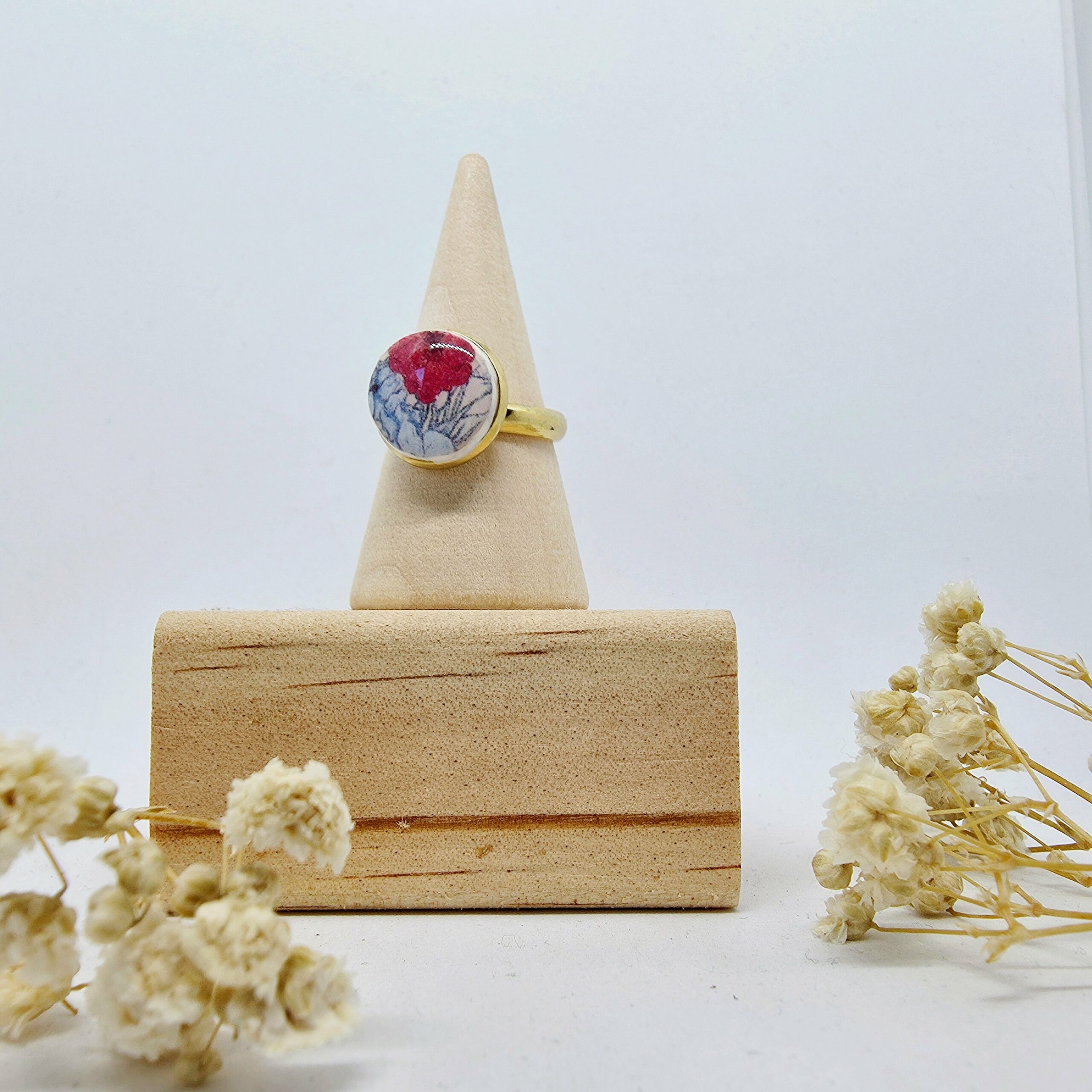 Bague ajustable Sakura Coquelicot