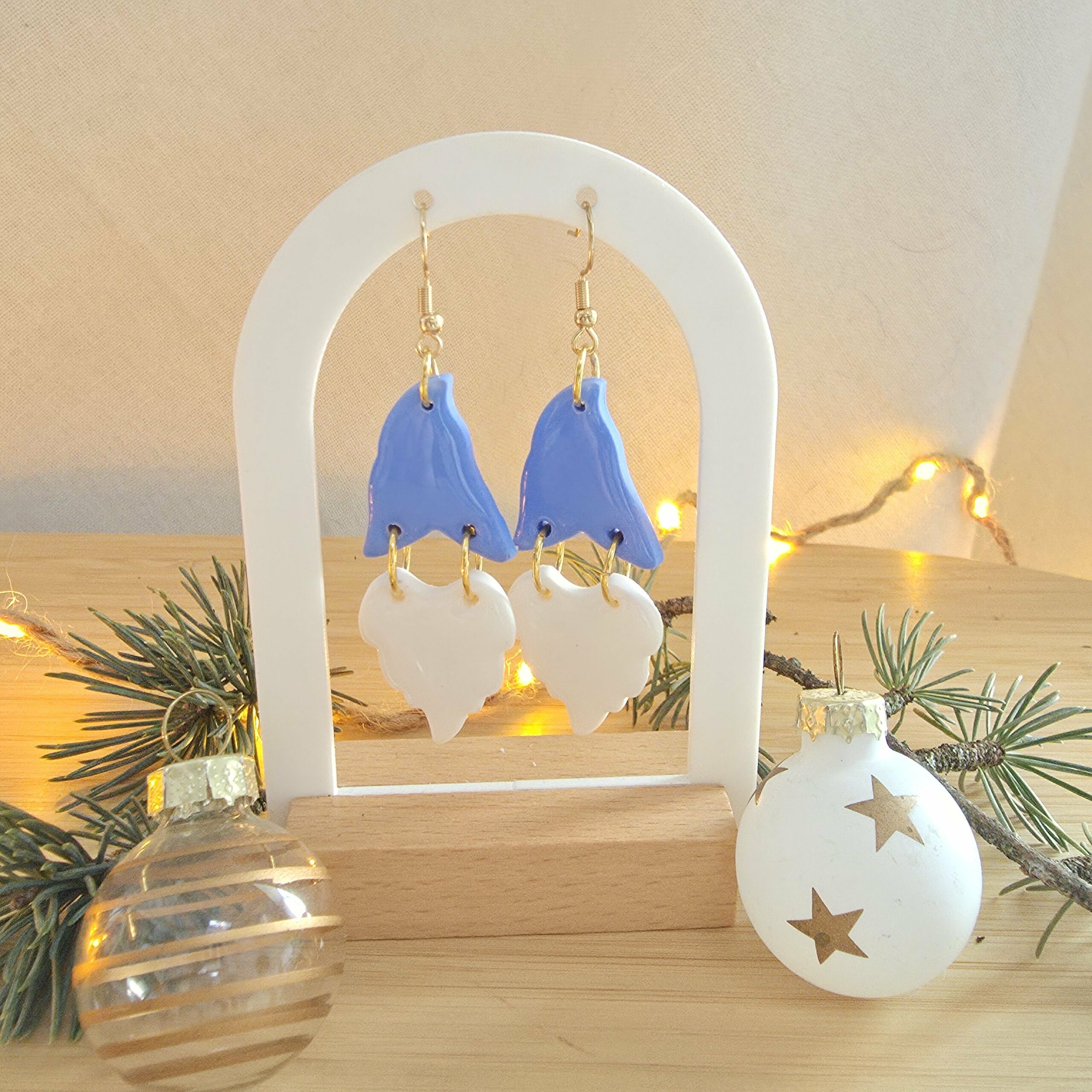 Boucles d'oreilles Les luntines bleu