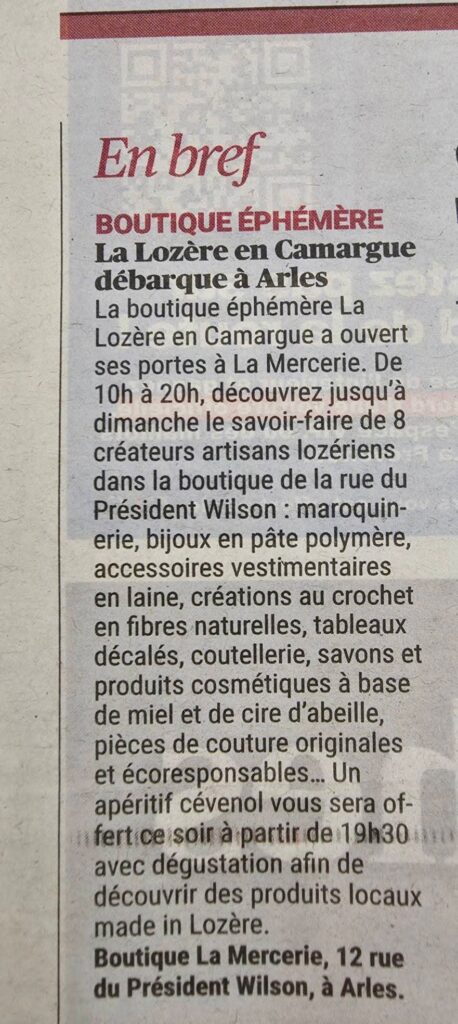 Atelier preciosa alba ijoux article das la presse midi libre article