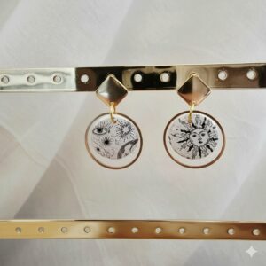 Boucles d'oreilles Céleste – Médaillons Graphiques & Esprit Astro