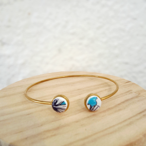 Bracelet Jonc Mareva – Éclat Tropical & Douceur Marine